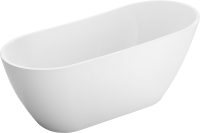 Акриловая ванна BelBagno BB704 170x80 см, отдельностоящая, белая, овальная, на ножках, со сливом-переливом, с донным клапаном