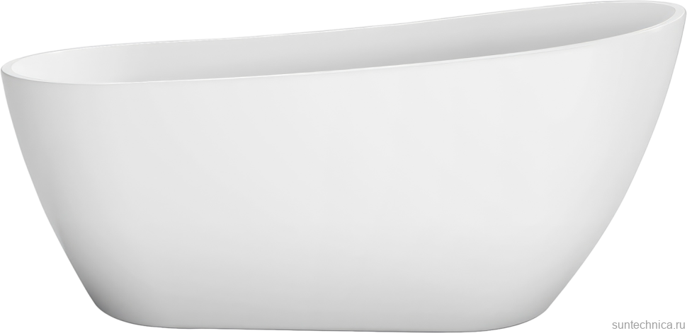 Акриловая ванна BelBagno BB704 170x80 см, отдельностоящая, белая, овальная, на ножках, со сливом-переливом, с донным клапаном