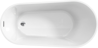 Акриловая ванна BelBagno BB704 170x80 см, отдельностоящая, белая, овальная, на ножках, со сливом-переливом, с донным клапаном