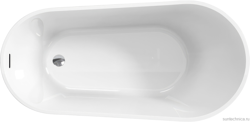 Акриловая ванна BelBagno BB704 170x80 см, отдельностоящая, белая, овальная, на ножках, со сливом-переливом, с донным клапаном