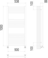 Полотенцесушитель водяной Terminus Альба П16 0 500х100 Полотенцесушитель водяной Terminus Альба П16 0 500х100