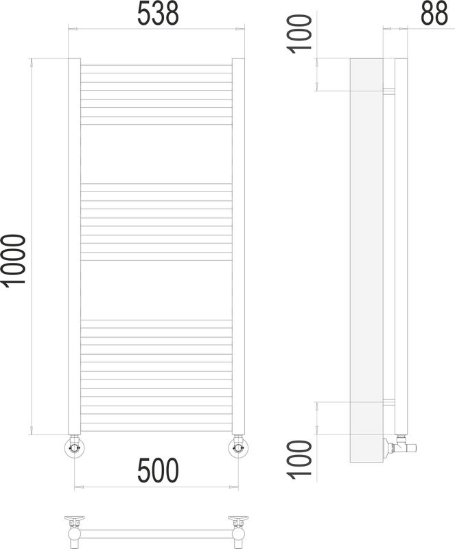 Полотенцесушитель водяной Terminus Альба П16 0 500х100