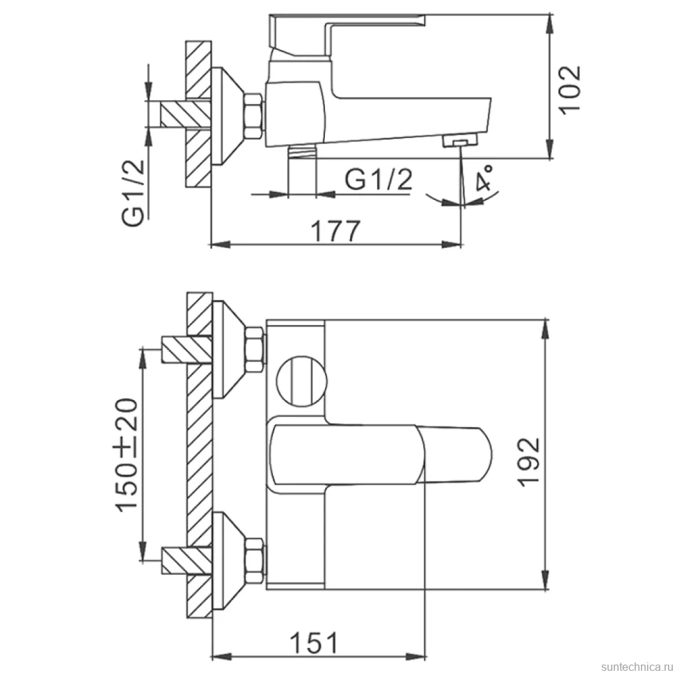 Смеситель для ванны с душем Frap H73 F3273 хром