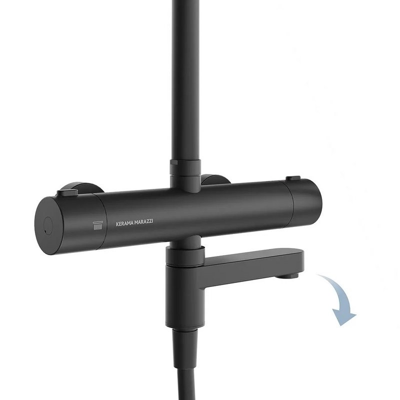 Душевая стойка KERAMA MARAZZI Fonte FO.302.KM.BLK.M матовая черная