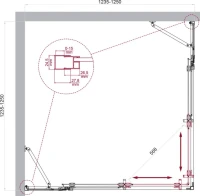 Душевой уголок BelBagno Luce A-22-100+25-C-Cr профиль хром, стекло прозрачное