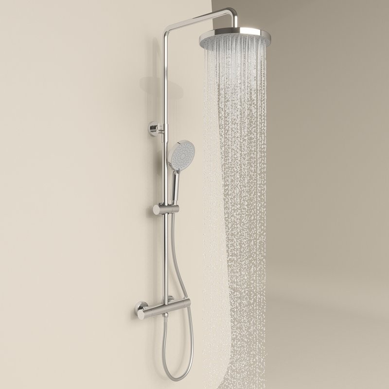 Душевая стойка Sancos Teo SC11001CH с термостатом, хром