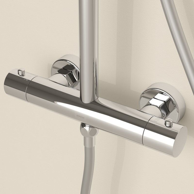Душевая стойка Sancos Teo SC11001CH с термостатом, хром