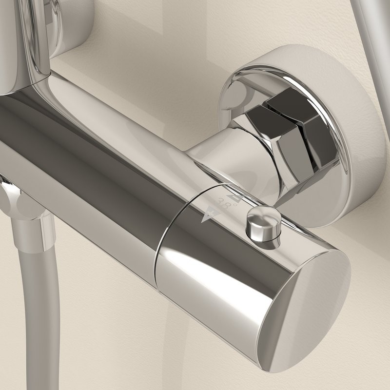 Душевая стойка Sancos Teo SC11001CH с термостатом, хром