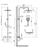 Душевая стойка Sancos Teo SC11001CH с термостатом, хром