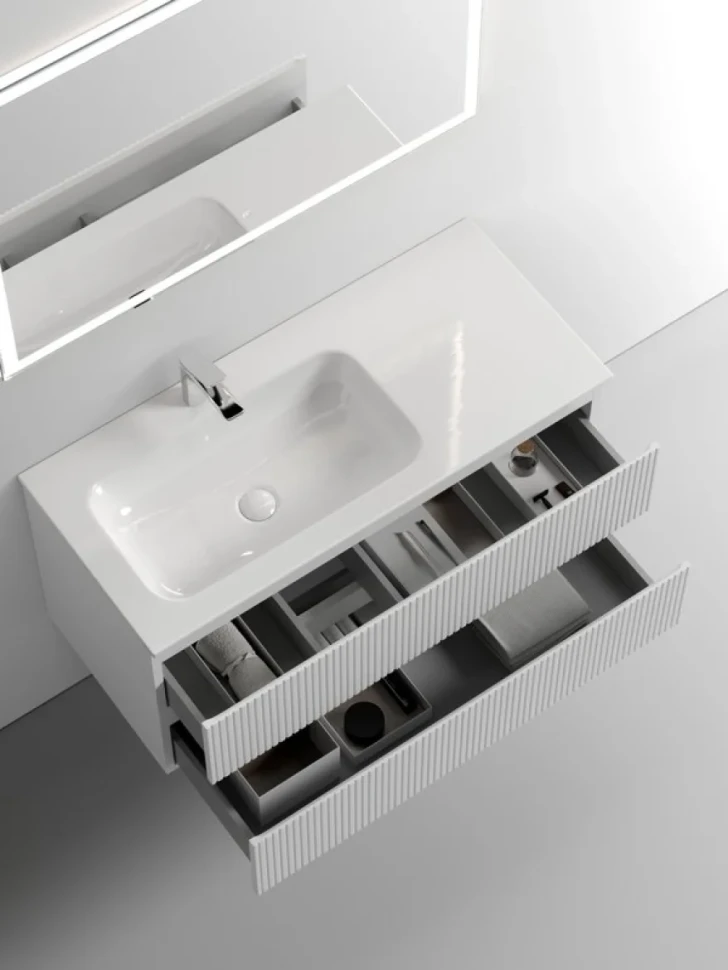 Тумба с раковиной Sancos Snob T 100 см, L, bianco