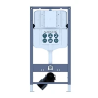 Инсталляция для унитаза AQUATEK Pneumo N49 INSP-0000002 пневматическое управление, крепление к полу и стене, с регулировкой по высоте, с шумоизоляцией