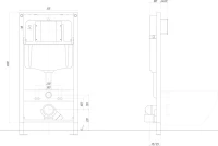 Инсталляция для унитаза AQUATEK Pneumo N49 INSP-0000002 пневматическое управление, крепление к полу и стене, с регулировкой по высоте, с шумоизоляцией