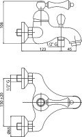 Смеситель для ванны с душем Cezares Margot MARGOT-VM-01-Bi