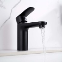 Смеситель для раковины AQUATEK Ника AQ1812MB с гигиеническим душем, черный матовый