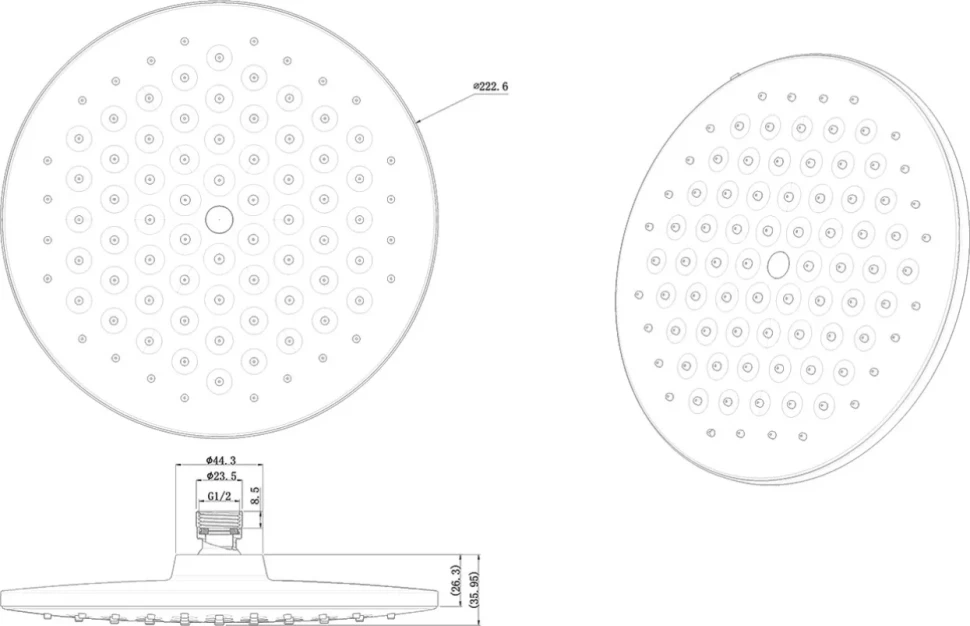 Верхний душ Bravat P70253BW-ENG черный