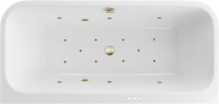 Акриловая ванна Excellent Arana Relax 180x85 см, встраиваемая, с гидромассажем, белая, с каркасом, со сливом-переливом, фурнитура бронза