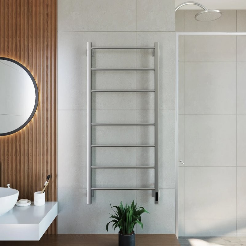 Полотенцесушитель электрический Grota Costa 530х1200 NM EL 120x55 см, подключение справа, слева, скрытое подключение справа, матовый хром, лесенка