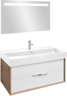 Мебель для ванной Jacob Delafon Vivienne 100 дуб давос, белая блестящая, раковина белая