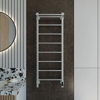 Полотенцесушитель электрический Grota App 430х1200 NM EL 120x45 см, подключение справа, слева, скрытое подключение справа, матовый хром, лесенка, с полкой