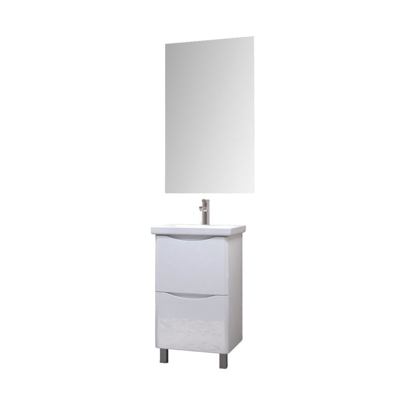 Мебель для ванной комнаты Vigo Glem 50 напольная, 2 ящика, глянцевая белая
