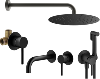 Комплект для ванной Plumberia Selection Ixo KITZXO01NO210 С ВНУТРЕННЕЙ ЧАСТЬЮ, черный матовый