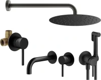 Комплект для ванной Plumberia Selection Ixo KITZXO01NO210 С ВНУТРЕННЕЙ ЧАСТЬЮ, черный матовый