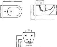 Биде подвесное Hatria Centrica Y9DB01 глянцевое белое