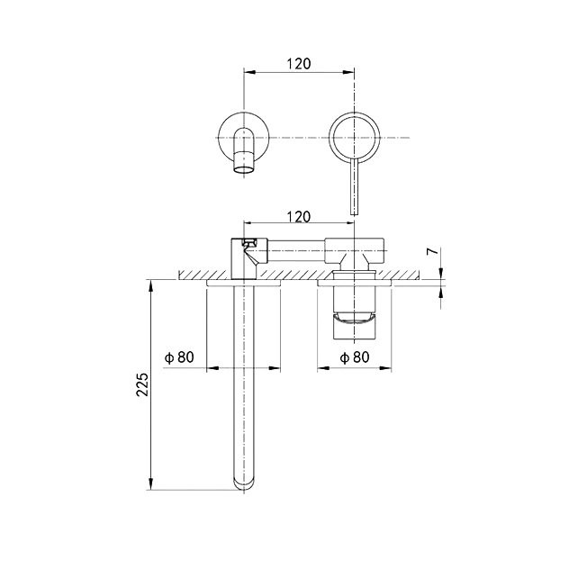 Смеситель для раковины Caprigo Don 53-027-BRG С ВНУТРЕННЕЙ ЧАСТЬЮ, матовое золото