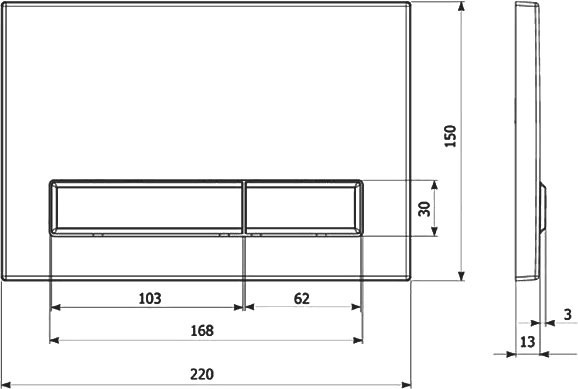 Кнопка смыва Veconi Square Design VFSD003WHG белая