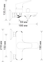 Смеситель для ванны с душем Wasserkraft Lippe 4501