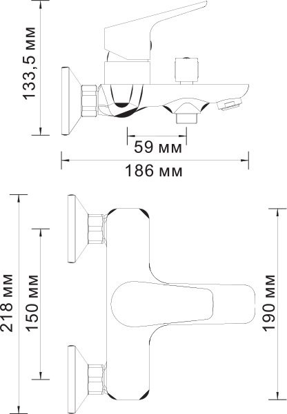 Смеситель для ванны с душем Wasserkraft Lippe 4501