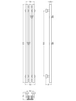 Полотенцесушитель водяной Сунержа Вердикт Pro 31-0459-1210 120x15 см, матовый черный, I-образный