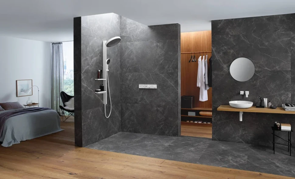 Душевой комплект Hansgrohe RainSelect 15380700 + 15310180 + 26842700 + 26840180