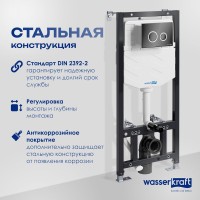 Система инсталляции для унитазов Wasserkraft Aller 10TLT.010.ME.PB01 с кнопкой смыва черной