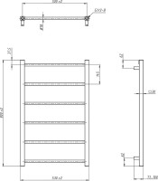 Полотенцесушитель водяной Grota Simple 53х80 полированный