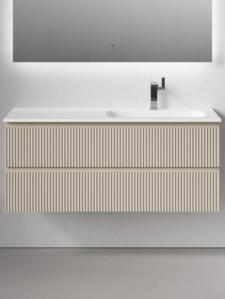 Тумба с раковиной Sancos Snob R 120 R подвесная, beige soft