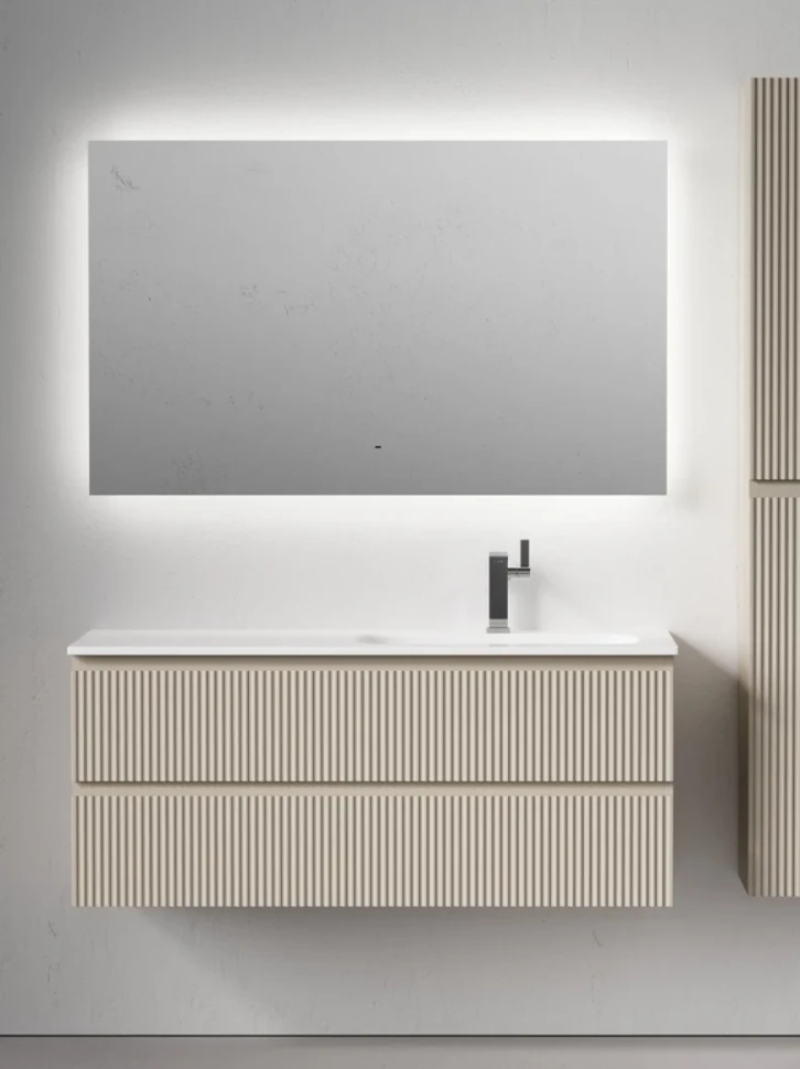 Тумба с раковиной Sancos Snob R 120 R подвесная, beige soft