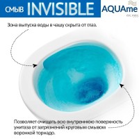 Унитаз подвесной AQUAme AQM2013PRO безободковый подвесной с сиденьем микролифт, технология смыва Tornado