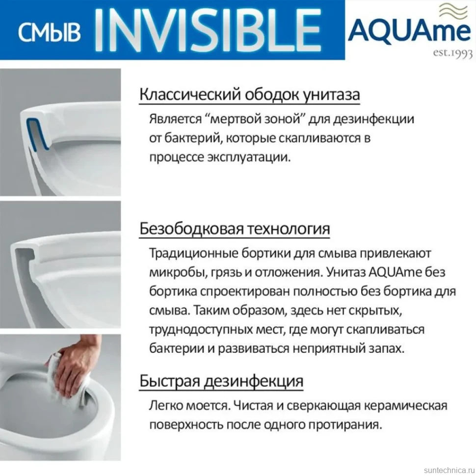 Унитаз подвесной AQUAme AQM2013PRO безободковый подвесной с сиденьем микролифт, технология смыва Tornado