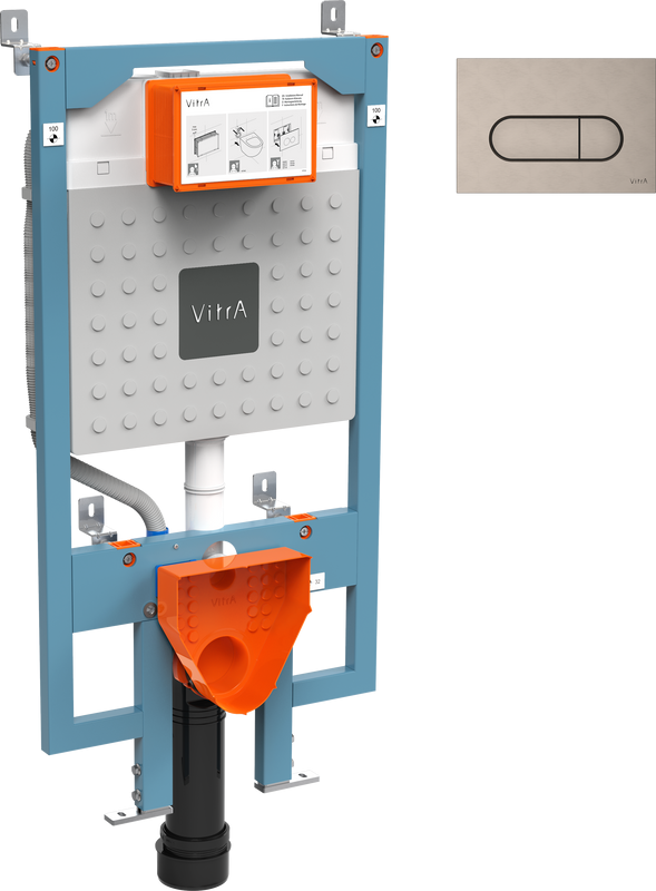 Система инсталляции для унитазов VitrA V8 768-5800-01 с кнопкой смыва Root Square 740-2295 никель