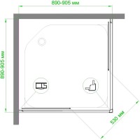 Душевой уголок Royal Bath HPD RB90HPD-T-BL 90x90