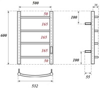 Полотенцесушитель электрический Point Афина PN04856B 50х60, черный