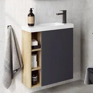 Тумба с раковиной Aqwella Alba 60 R, подвесная, дуб давос