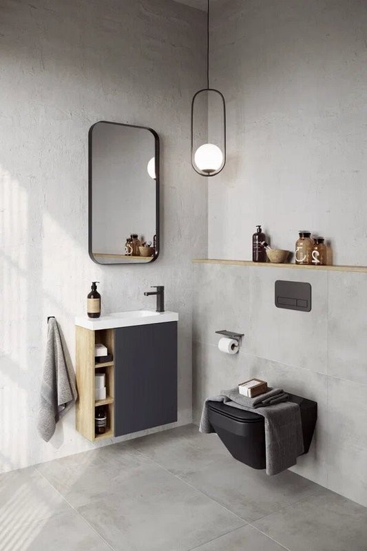 Тумба с раковиной Aqwella Alba 60 R, подвесная, дуб давос