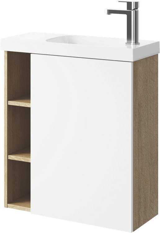 Тумба с раковиной Aqwella Alba 60 R, подвесная, дуб давос