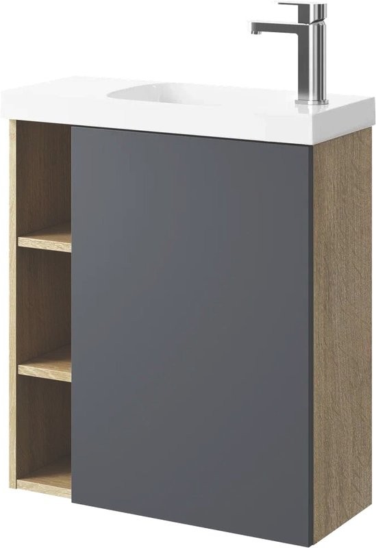 Тумба с раковиной Aqwella Alba 60 R, подвесная, дуб давос