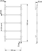 Полотенцесушитель электрический Secado Флоренция 1 105x55 см, подключение справа, бронза, лесенка, латунь