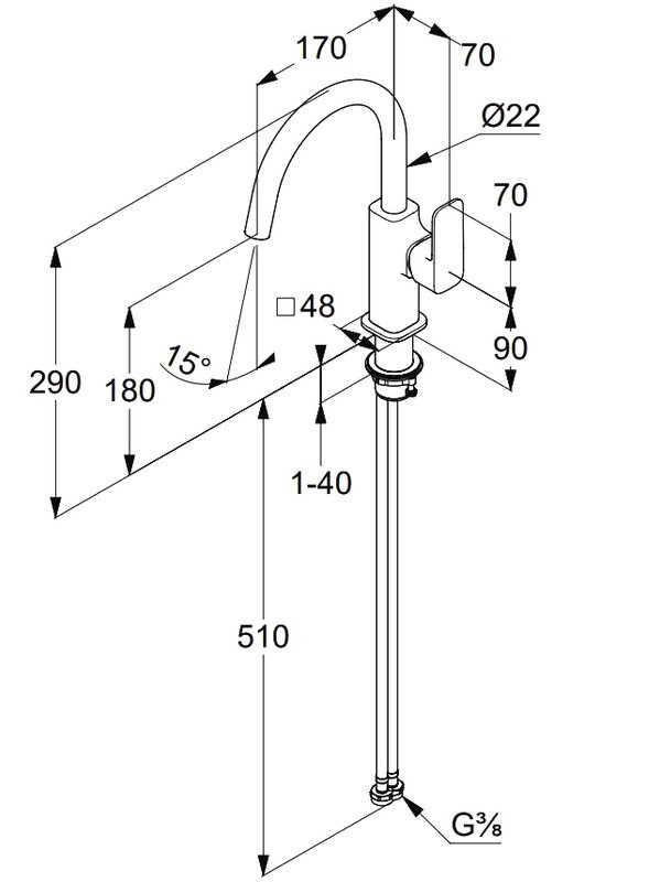 Смеситель для раковины Kludi Renon 42028N175 брашированная бронза PVD