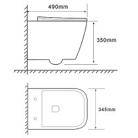 Унитаз подвесной AZARIO Esconda AZ-2805E безободковый, с микролифтом