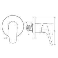 Встраиваемый смеситель для душа и ванны Damixa Jupiter 777500001 С ВНУТРЕННЕЙ ЧАСТЬЮ, хром